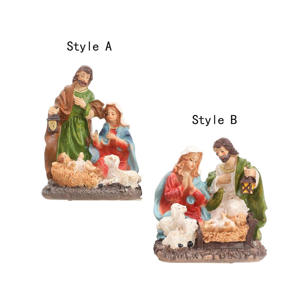 Christmas Statue Artwork Jesus Birth Figurine for Office Bedroom Living Room