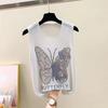 2023 Shiny Silk Sleeveless V-Neck Women's Vest - Spring/Summer New Style, Loose Fit with Hot Diamond Sling Knitted Design