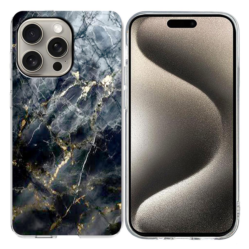For iPhone 15 Pro Case Marble Pattern Printing Soft TPU Phone Cover