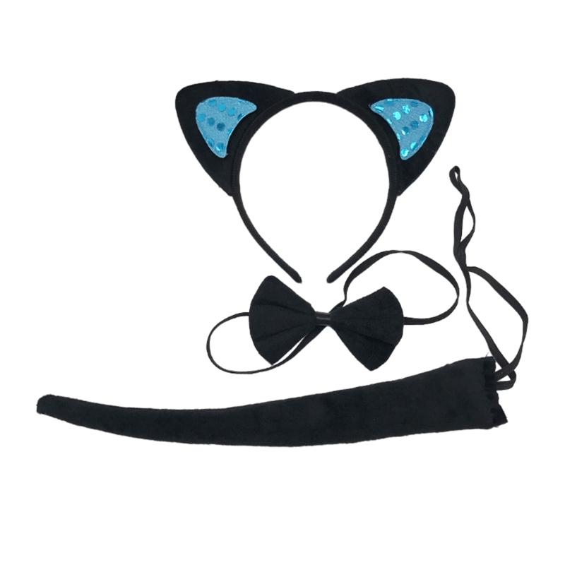 

Animal Cat Headbands Kitten Bowtie Cartoon Ears Hair Hoop Kitten Tail Accessories Party Cosplay Photo Props