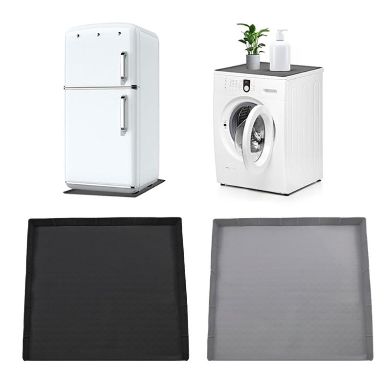 Small Fridge Silicone Mats 23.62x23.62in Washable Drip Pan with Raised Edge Design Protective Mats for Easy Cleaning