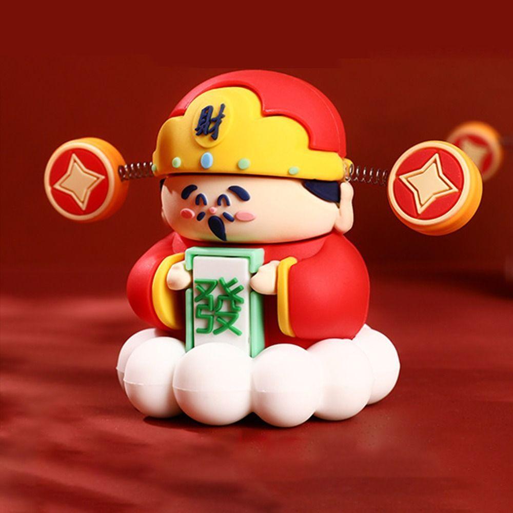 Creative God of Wealth Decoration Cartoon Car Ornaments Mini God of Wealth Mascot  Home