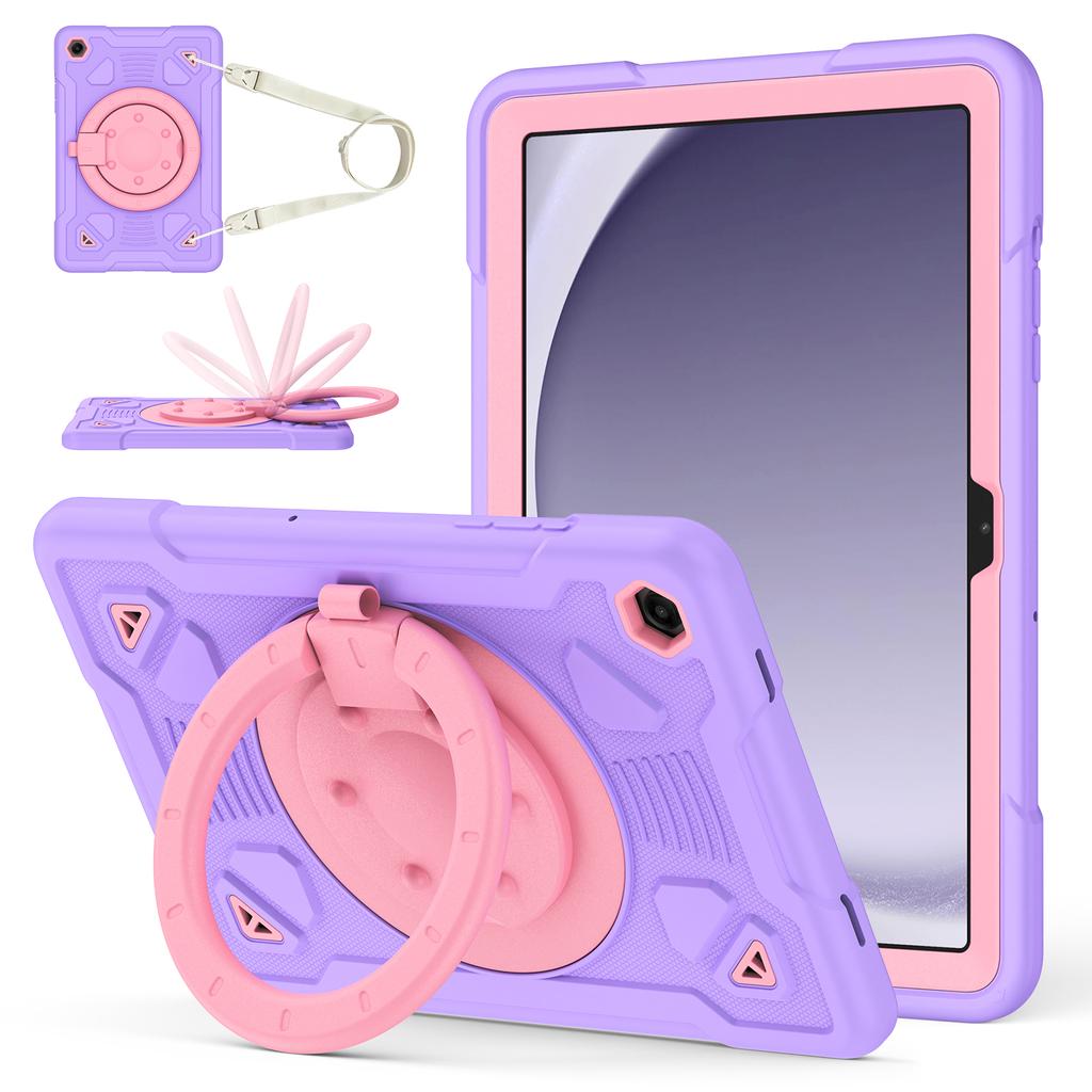 Tablet Case For Samsung Galaxy Tab A9 / Tab A11 Kickstand Space Planet PC + Silicone Tablet Cover with Shoulder Strap