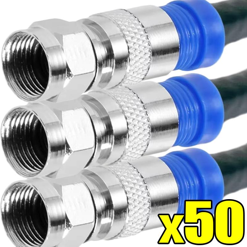 

RG6 Compression Connector F Type Anti Corrosion Stainless Steel Connectors for Digital Audio Video Broadband Internet Cable Tool 5pcs