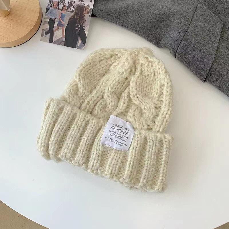 Japanese-Korean Soft Knitted Slouchy Hat for Women, Autumn/Winter Warmth, Fits Large Head, Cold Protection