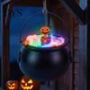 Spooky Yard Ornaments Halloween Cauldron Light, Color Changing Glowing Pumpkin Skull Hanging Creative Holiday Gifts Decor, Prop for Party Indoor