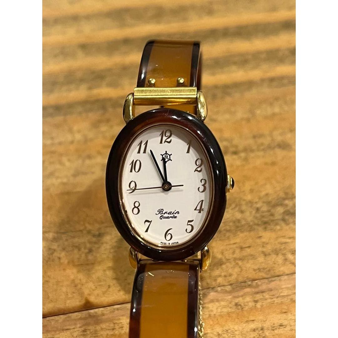 Used Brain Brain Orient Watch Tortoiseshell Bangle Watch