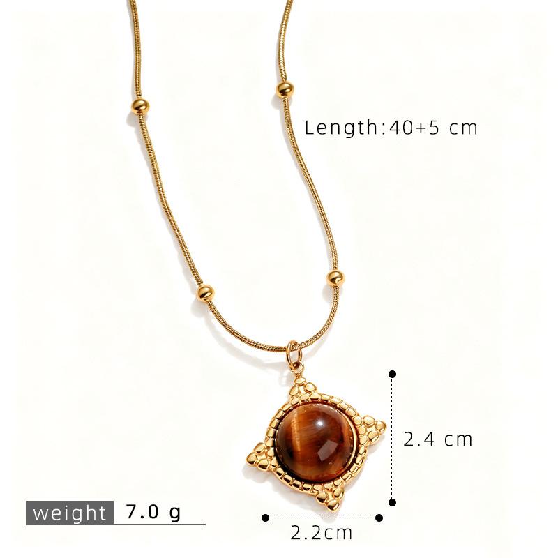 Elegant Myerard Style Tiger's Eye Braided Pendant Necklace for Women