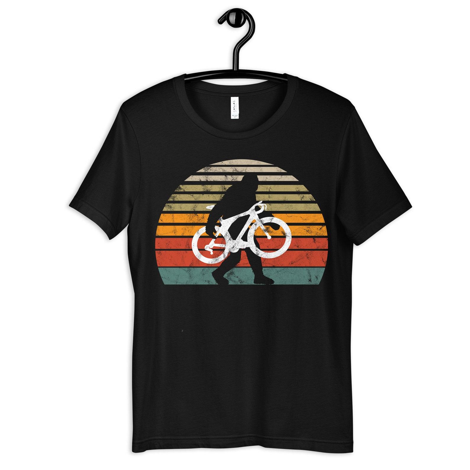 Bigfoot Cycling Shirt, Bigfoot Cyclist Tee, Sasquatch Bicycle, Mountain Biking Bigfoot T-shirt, Tank Top, T-shirt,T-shirt XL