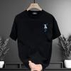 Pure Cotton American Short-Sleeved T-Shirt Men'S Hong Kong Fashion Brand Letter Printing Loose Large Size Hip-Hop Half Sleeve