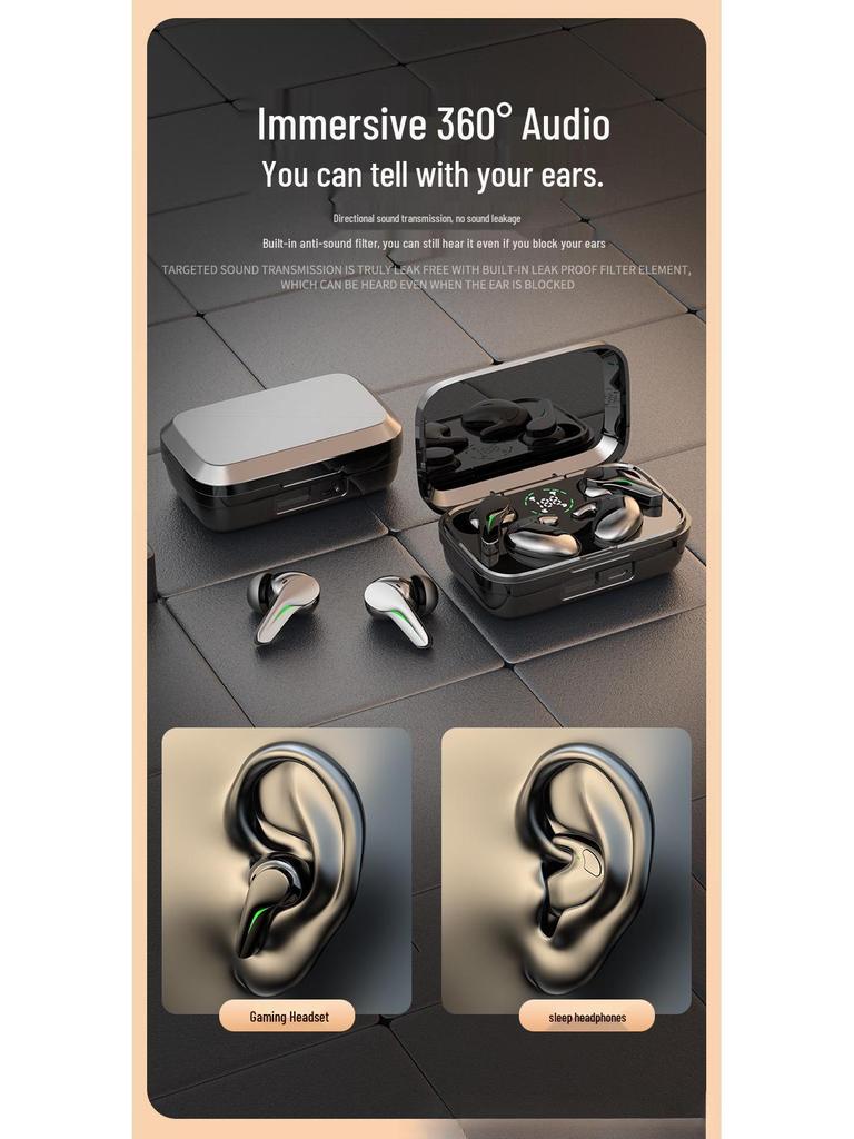 New TWS Wireless Bluetooth Earphones: Long Battery, Gaming E-sports, Noise Cancelling In-ear Sleep Mode.
