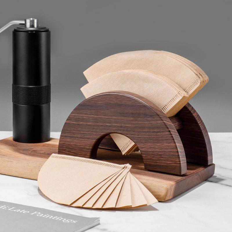 Coffee Filter Holder Fan-Shaped Stable Coffee Paper Filter Organizer Coffee Bar Coffee Paper Organizer With Base Filter Racks