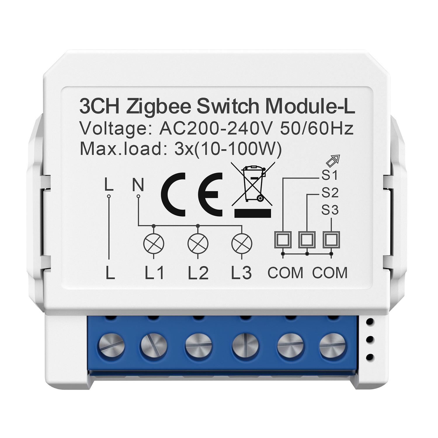 

LZWSM16 3 Gang Zigbee 3.0 Smart Circuit Breaker Tuya Switch Module Single Live Wire Control A