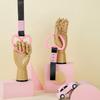 BBTO 2 Pieces Heart Shaped Car Handle Straps Drift Charm Rear Bumper Warning Ring Decor Subway Bus Broken Heart Handle For Car Interior(Light Pink)