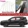 6Pcs Glossy Chrome PC Material Auto Exterior Door Window Column BC Pillar Post Cover For Subaru Forester SK -2024