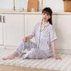 2026 Women's Luxury Double-Layer Cotton Linen Pajamas, Short Sleeve, Long Pants, Versatile for Home or Outdoor Wear, Sweet & High-End.