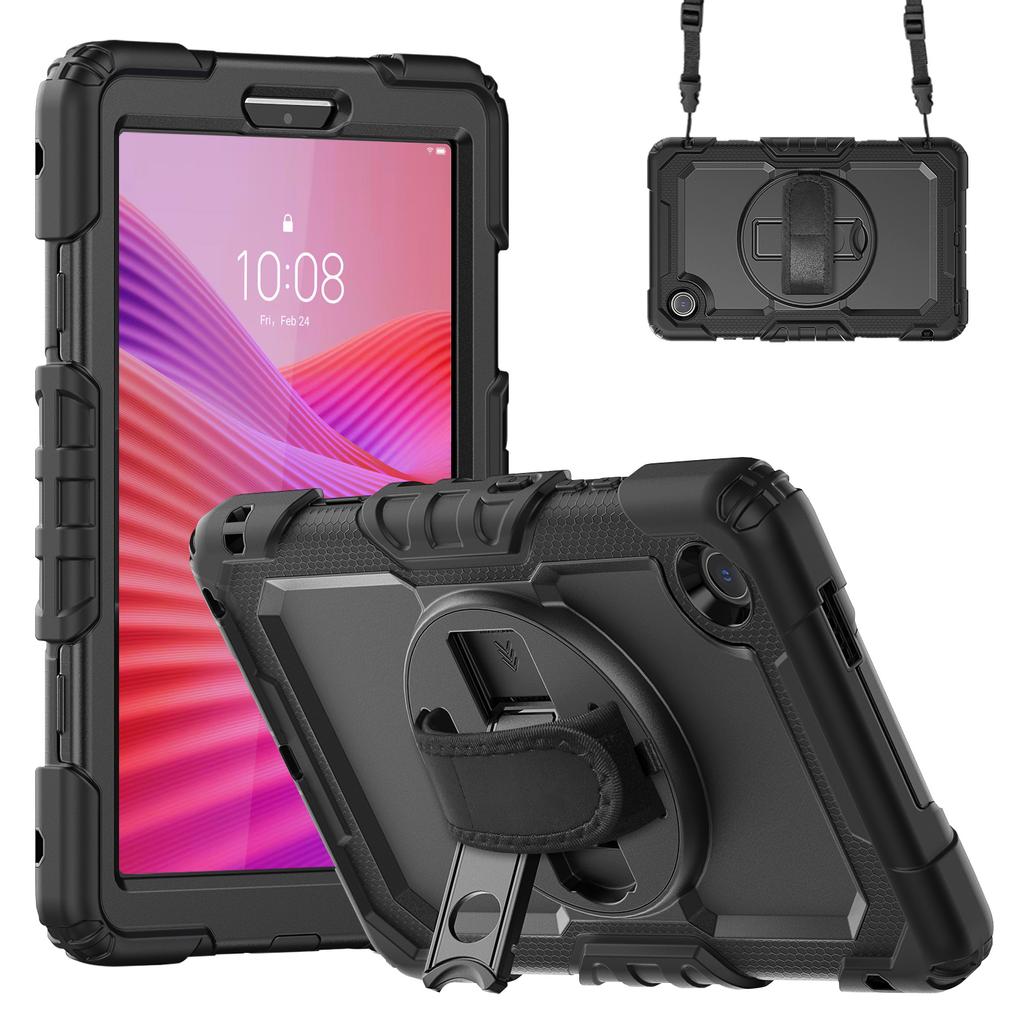 Heavy Duty Case for Lenovo Tab One (K9) 2025 8.7 Inch TB305FU 3-Layers Hybrid Stand Cover with Screen Protector Shoulder Strap