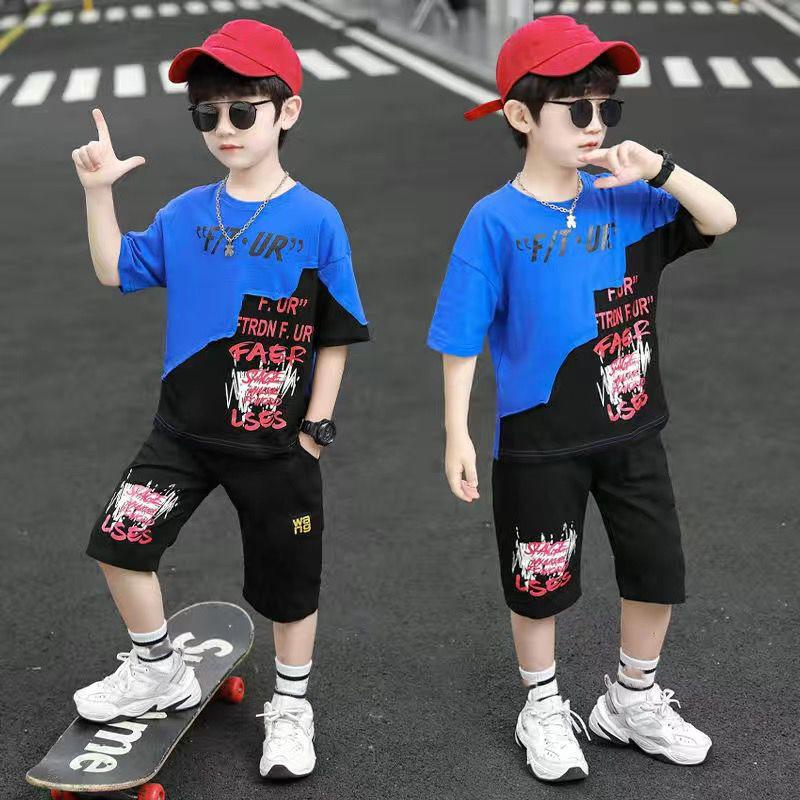 Summer Boys Casual Kids Tracksuit T Shirt Shorts Pant