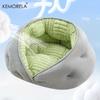  Cozy Semi-Closed Lace Pet Nest with Thickened Warmth, Winter Design Machine Washable, for Small Dogs & Cats,Cat Shelter