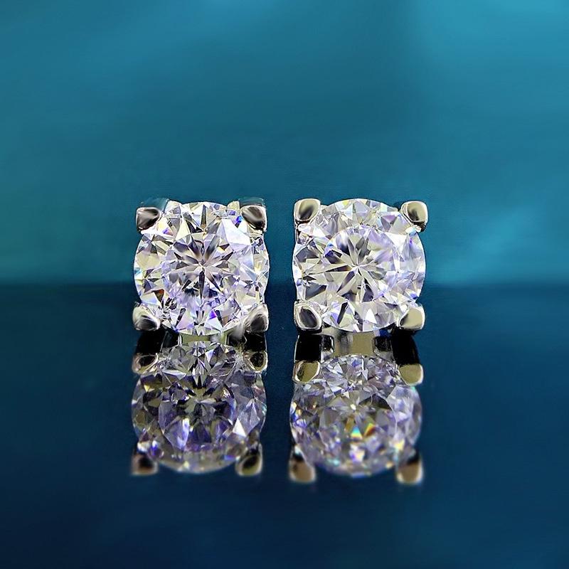 

Zhuozhifan 2023 Европейские и американские серьги-пусеты из высокоуглеродистого бриллианта 8.0 в изысканном серебре 925 пробы. 925 Silver