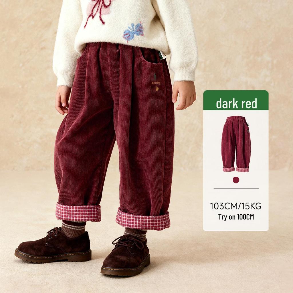 Winter 2025 Girls' Fleece-Lined Warm Casual Pants