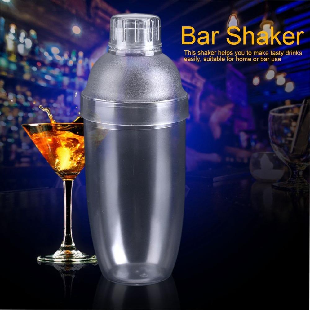 Three-piece Structure Cocktail Shaker Plastic Bar Cup Saving Space Shaking Vessel Household