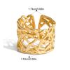  New Openwork Lace Adjustable Opening Ring Metal 18 K Plated Statement Trendy Jewelry Bagues Pour Femme Gift