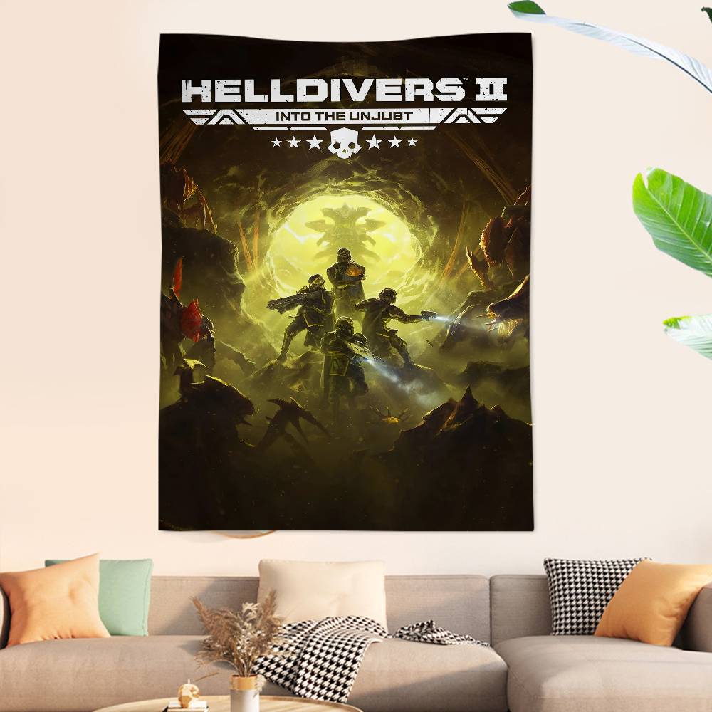 Hra Helldiver 2 Závěsná bohémská tapisérie Bohémské nástěnné tapisérie Mandala Kawaii Dekorace pokoje
