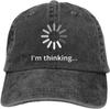 I'm Thinking Loading Spinner Baseball Cap Vintage Washed Denim Adjustable Adult Hat Outdoor