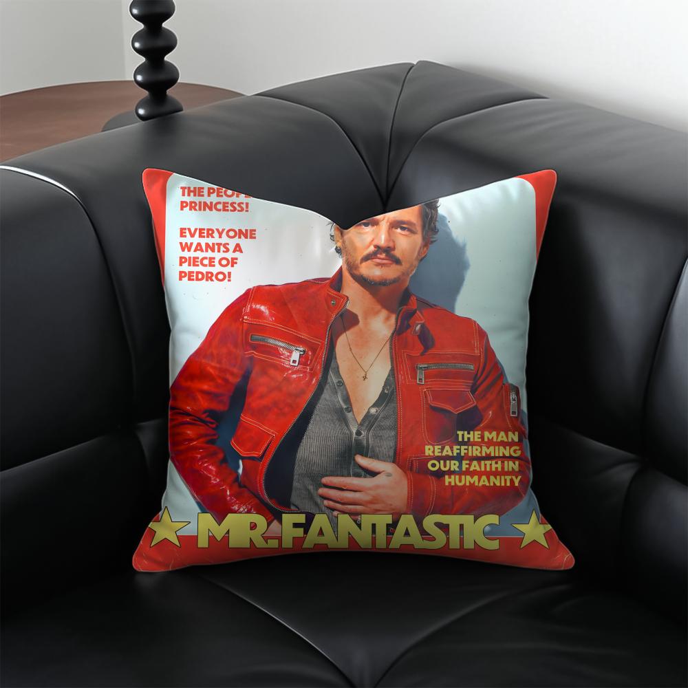 P-Pedro Pascal Pillow Actor Decor Cushion Cushion Cover Pillow Case Anti-Dustmite Invisible Zipper Silky Plush Cushion