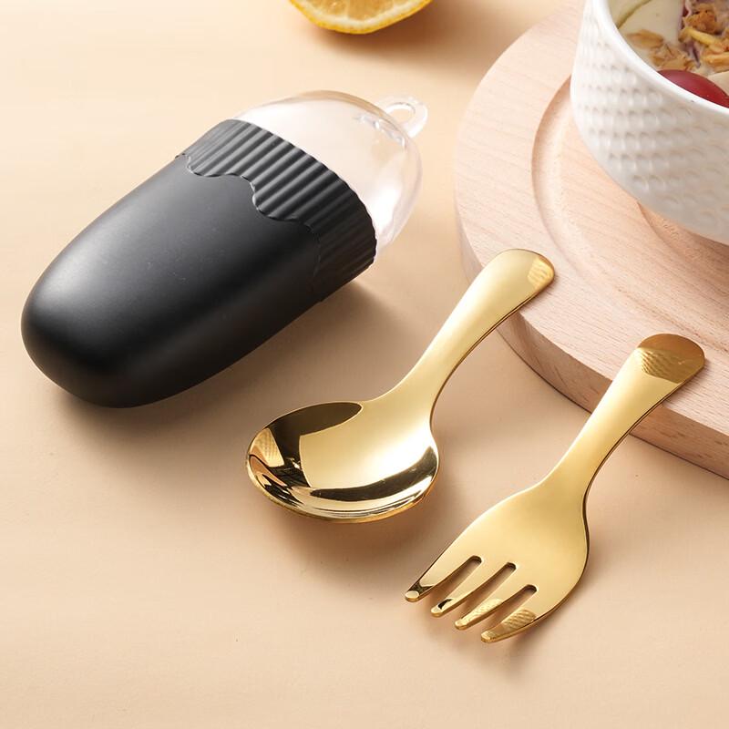 

ZISIZ Golden Stainless Steel Spoon & Fork Set