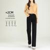 Women's 2025 High-Waisted Black Slimming Straight-Leg Jeans – New Spring/Autumn Elastic Wide-Leg Style