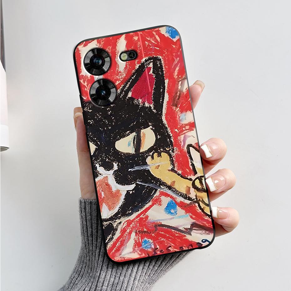 For Tecno Pova 5 Case LH7n Silicone Phone Case Stylish Pattern Slim Soft Black Funda Cover For Tecno Pova 5 4G 2023 Pova5 Capa