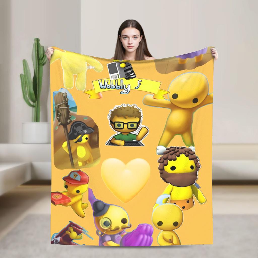 Wobbly Life Sandbox Spieldecke Cartoon Lustig Flanell Neuheit Warme Überwurfdecken für Tagesdecke Dekoration Outdoor