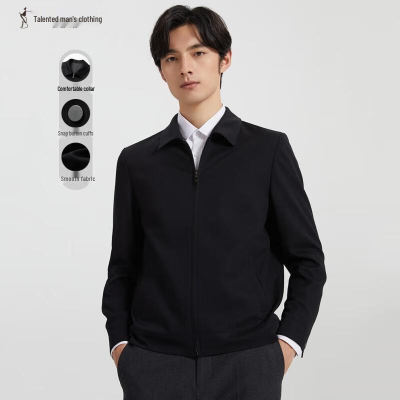 TRIES Men's Classic Solid Lapel Jacket
