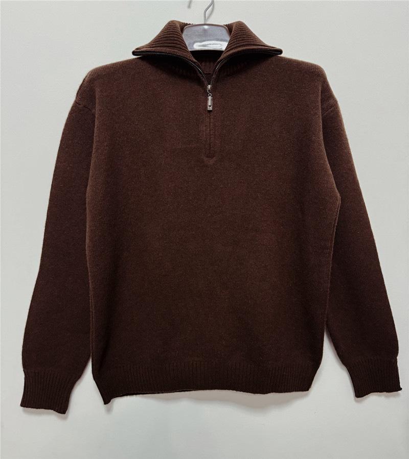 

Women s Pure Wool Heavyweight Half-Zip Pullover Sweater - Loose Fit, Old Money Style, Cable Knit, Perfect for Autumn/Winter Layering Medium