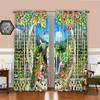 2pcs Nordic Modern Simple Green Palm Leaves Digital Printed Curtain Living Room Curtains Grommet Top Curtains Living Room Office