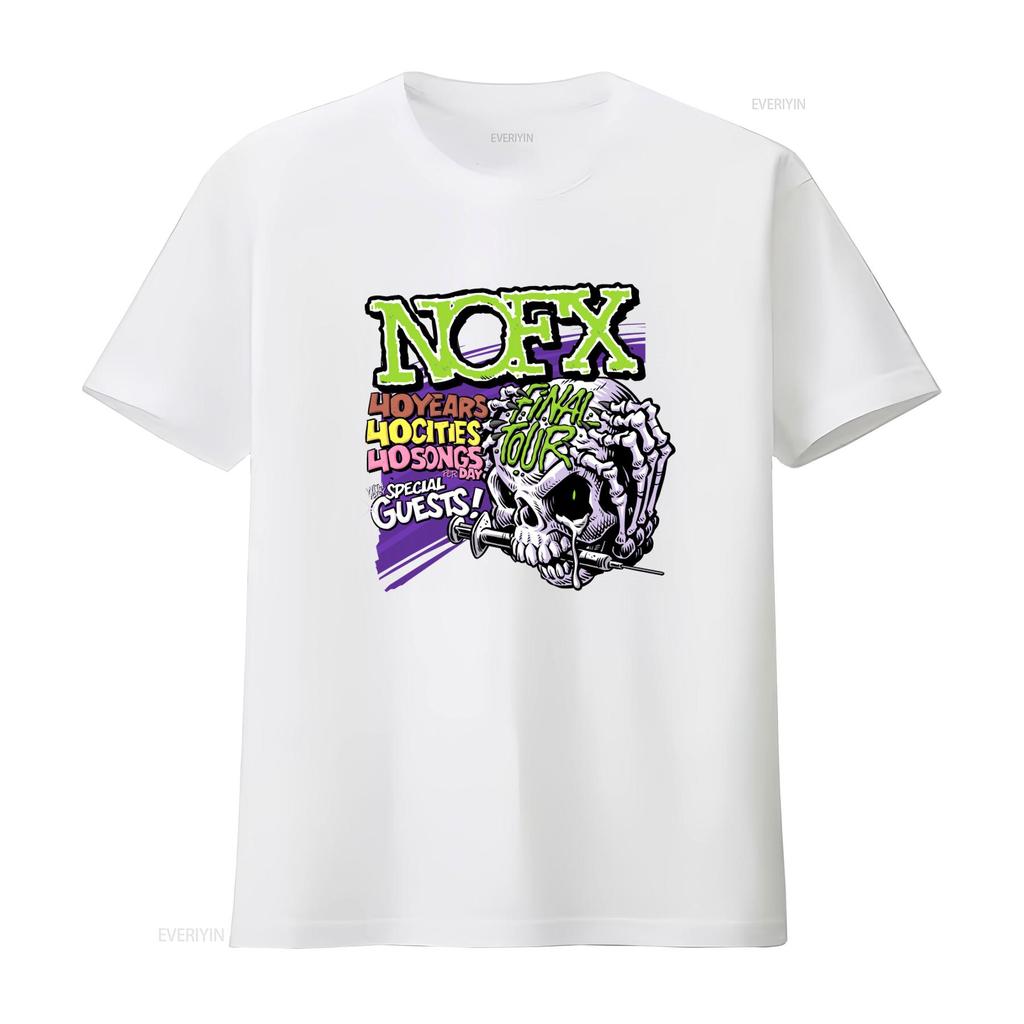 Vintage Nofx T-Shirt Final Tour 2023 Punk Rock Band 40 Jahre Städte Lieder Mit Speziellen Gästen vintage Gewaschenes Grafik-T-Shirt für Herren Weich