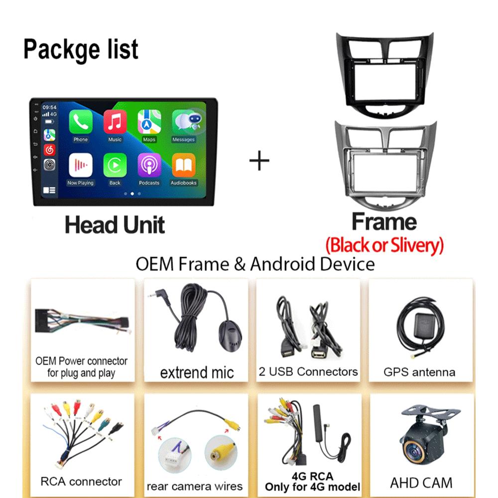 Android 14 Car Radio for Hyundai Solaris Verna Accent 1 2010 - 2016 Multimedia Video Player 2 Din DVD Head Unit Carplay GPS FM