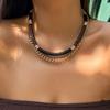 Retro Ethnic Soft Pottery Necklace Necklace, Simple Metal Chain Set Necklace