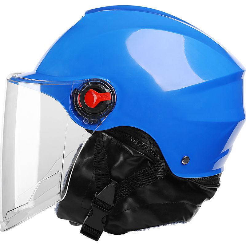 Electric Battery Car Helmet for Men and Women In Summer, All Seasons, Universal Anti-fog, Warm Autumn and Winter Half Helmet Cute Cold-proof Hat