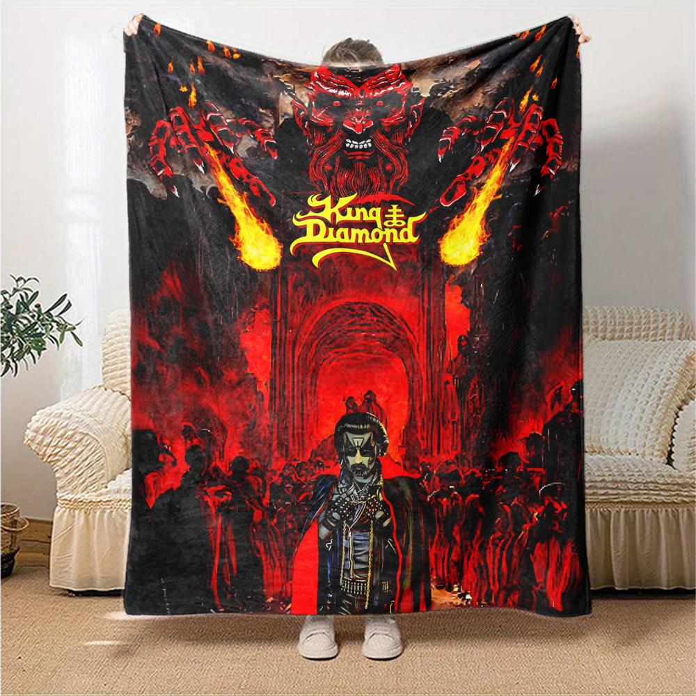 1pc King Diamond Themed Printed Soft and Comfortable Home Blanket, Small Throw Blanket, Nap Blanket, Suitable as a Gift l037