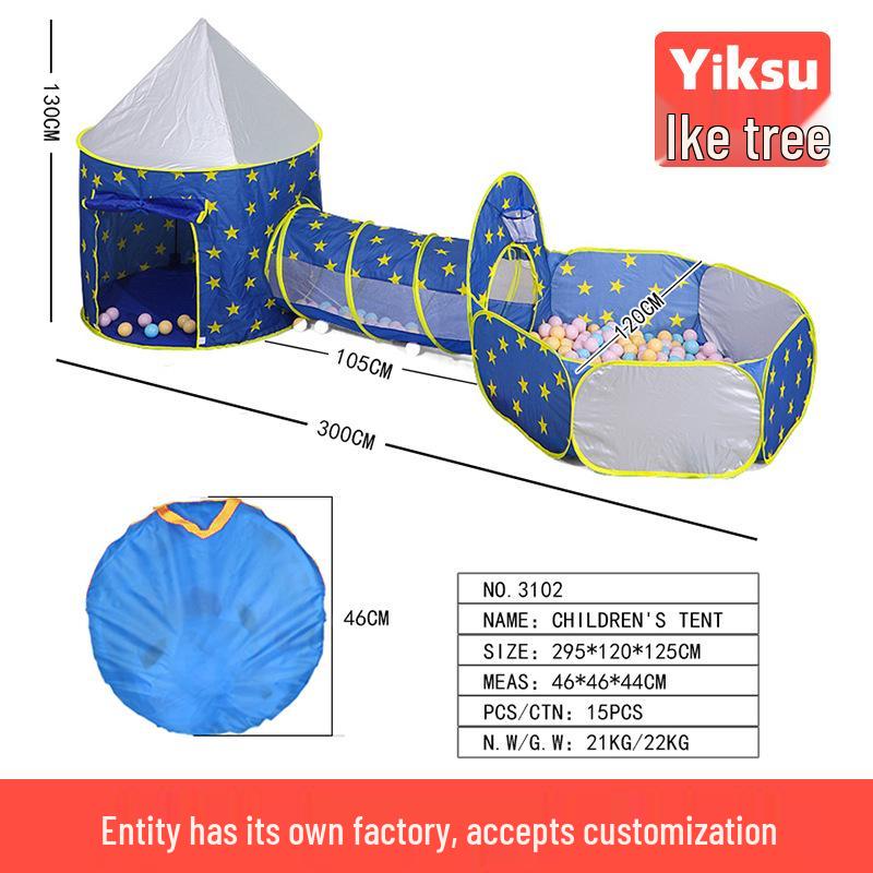 3-in-1 Kids' Yurt Play Tent and Tunnel Set for Indoor/Outdoor Use