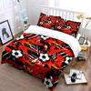 Fiery Soccer Gear Design Set Exquisite Three-Piece Bedding Set Gift For Kids And Adults