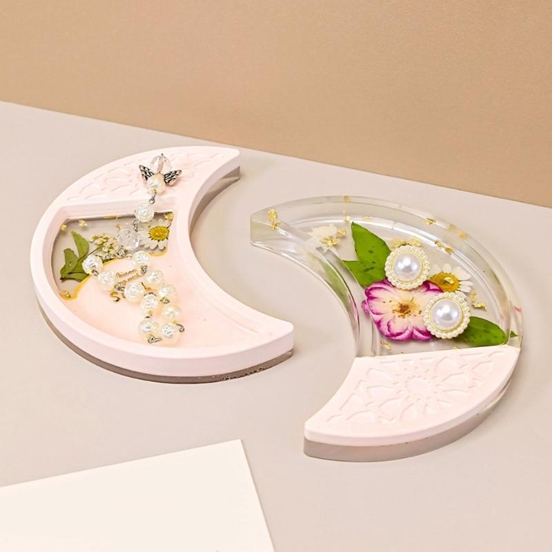 Dome Shaped Silicone Mold Middle Eastern Design Crystal Epoxy Moon Decors Crafting Tool Reusable