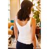 Women's White Six Hole Front Back V Summer Knitwear Blouse