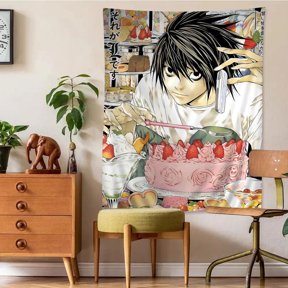 VIKAMA Japanese Anime Color Tapestry Wall Hanging Bohemian Wallcloth Mandala Wallcloth Bedroom Home Aesthetic Decoration