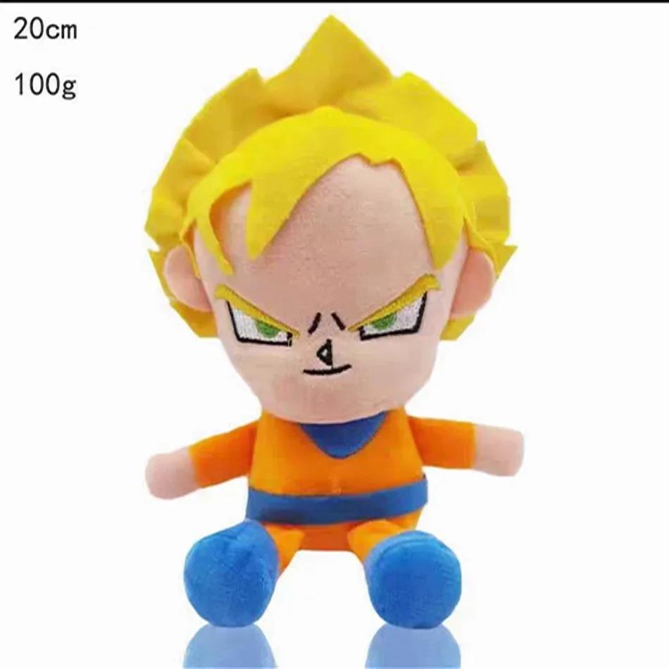 20Cm Dragon Ball Japan Anime Plush Toys Super Saiyan Goku Vegeta Picollo Trunks Gohan Cartoon Figure Stuffed Dolls Child Gifts