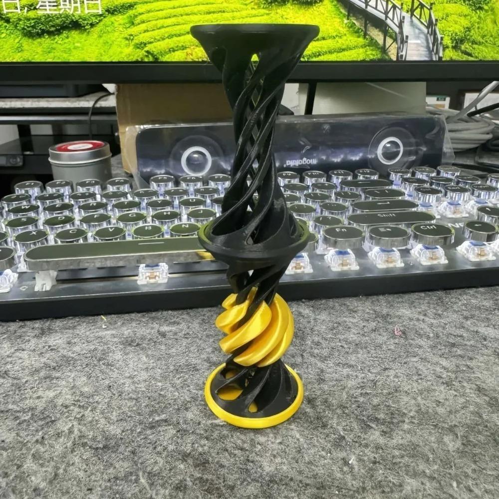 3D Printed Impossible Pyramid Passthrough Fidget Toy Double Layer Helical Tree Puzzle Stress Relief Gift for Kids Adults Decor