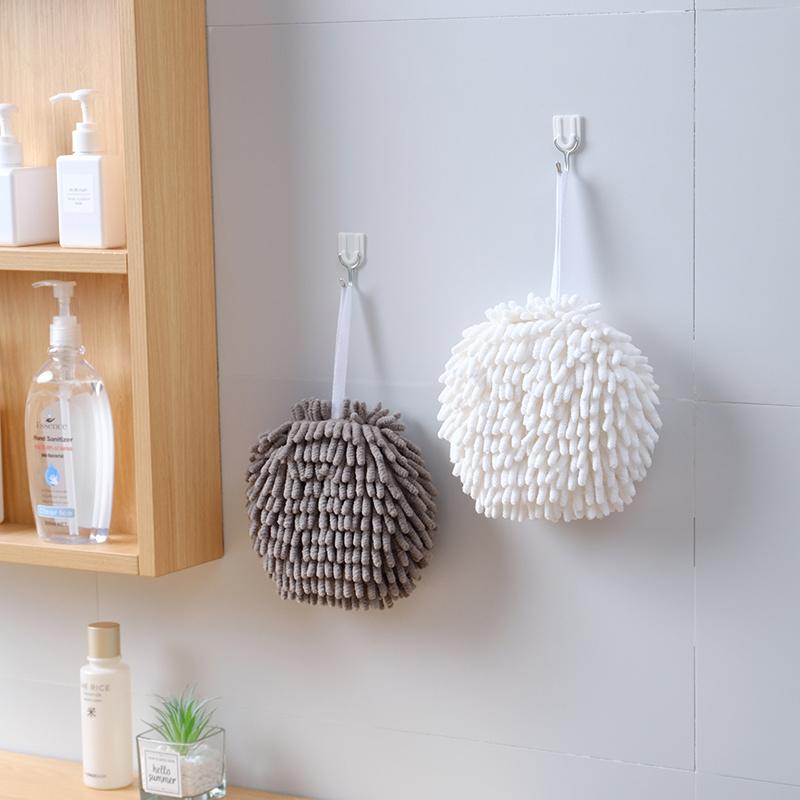 Set 4 Asciugamani In Ciniglia Morbidi Con Ganci - 19x19 Cm - Asciugatura Rapida Per Bagno E Cucina (2 Grigi + 2 Blu)